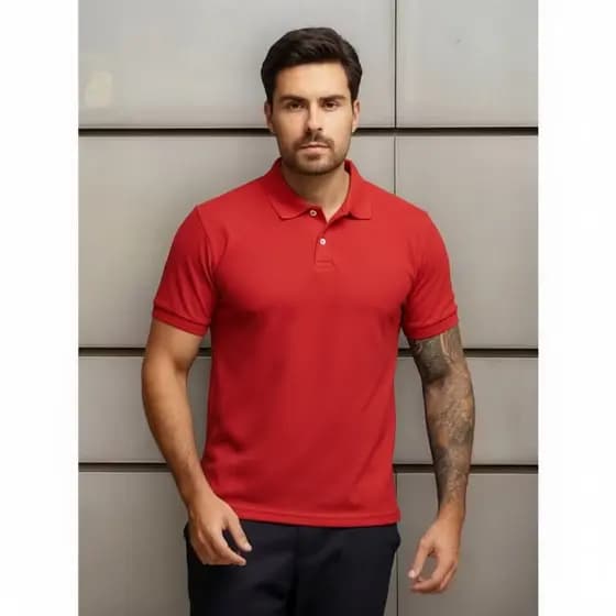 Camisa Polo Básica Masculina Lisa Algodão Premium Dia-a-Dia