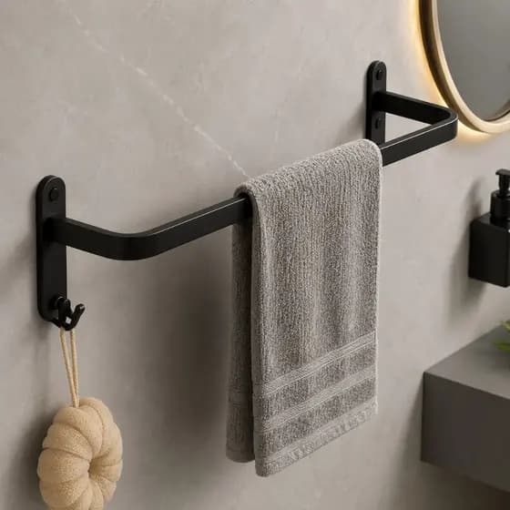 Porta Toalha Suporte Toalheiro Banheiro Duplo Inox Standard