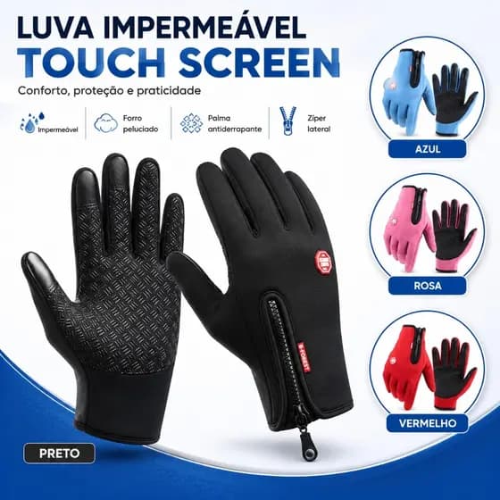 Luva Térmica Impermeável Touch Celular Para Moto Bike Esportes Trilha Frio Antiderrapante
