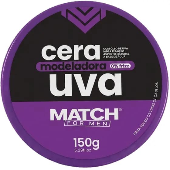 Pomada Cera Modeladora Uva 150g Mega Fixação 0% Frizz