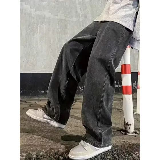 Calça Balão Masculina Larga Grafite Oversized