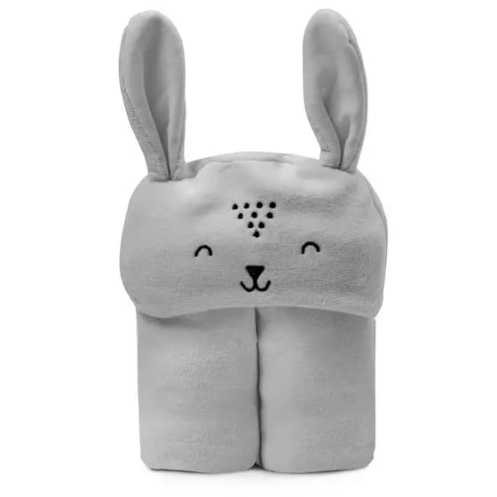Cobertor Microfibra Capuz Bebe Bicho Bordado com Orelhinha 1,10M x 85CM - Mami Bichuus Papi