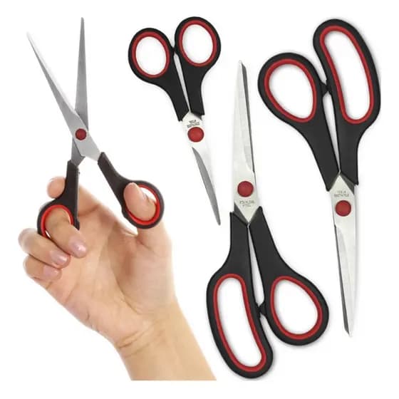 Tesouras Em Aço Inox Kit com 3 Diferentes Tamanhos Multiuso Cozinha