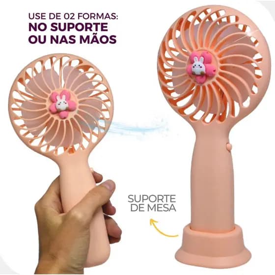 Mini Ventilador De Mão Portátil Recarregável Para Extensão