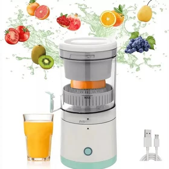 Mini Espremedor Laranja Frutas Suco Automático Elétrico Recarregável