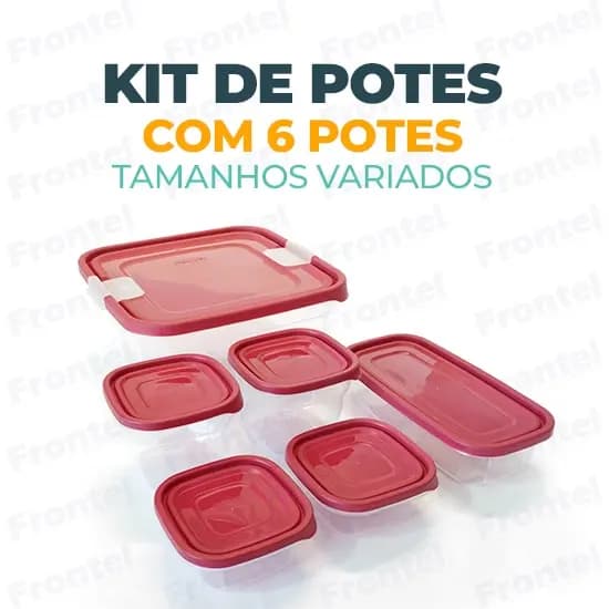 Kit 6 Potes Plasvale BPA Free Organizador de Alimentos Mantimentos Marmita Empilhavel hermético microondas freezer geladeira mantimentos marmita vasilha cozinha multi-uso tapoware armário geladeira eletrolux organizado