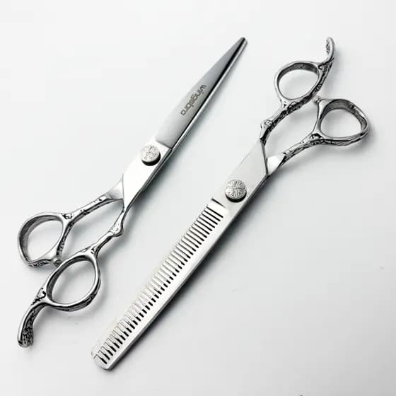 Wingsbro Tesoura De Corte De Cabelo De 7 Polegadas , Textura Profissional , Desbaste , Salão De Beleza , Barbeiro , Uso