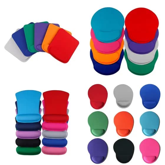 Mouse Pad Quadrado Para Pulso , Com Descanso De Antiderrapante , Cor Sólida Jogos
