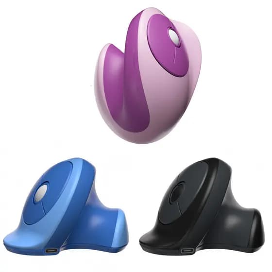 Mouse Vertical Óptico Silencioso De Três Canais De Modo Duplo Pequeno Ergonômico Recarregável Para Mão De Menina