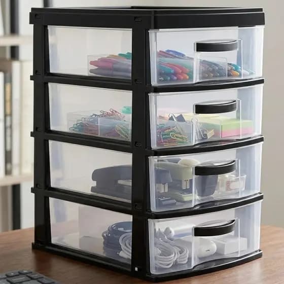 Gaveteiro Organizador de Mesa 2 3 4 Gavetas Armário Multiuso em Plástico Reforçado