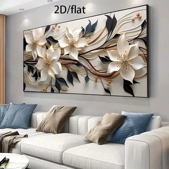Quadro Decorativo Lírios Esculturais e Movimento Fluido