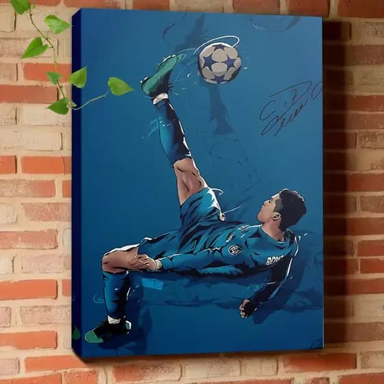 Quadro Decorativo Cristiano Ronaldo A Bicicleta Lendária