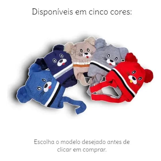 Touca Gorro Infantil Menina E Menino Forrada Quente Inverno térmica