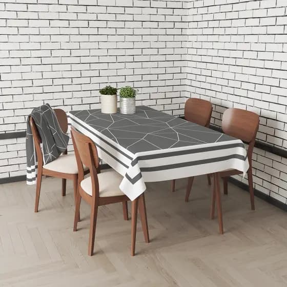 Toalha de Mesa Retangular Serve para 4 e 6 Lugares Linhas