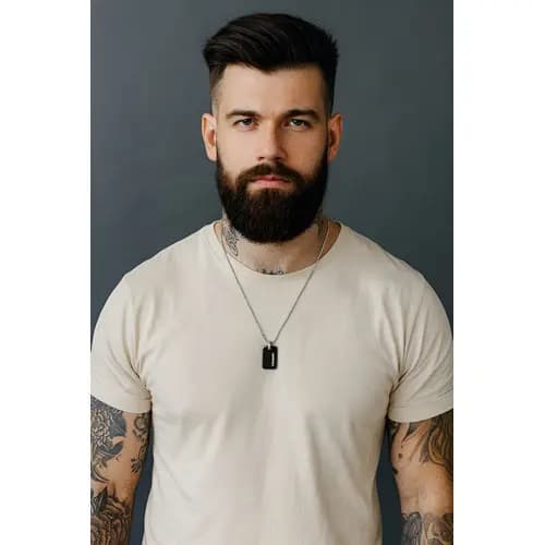 Corrente Aço Inox Masculina Preta C/ Strass Premium Academia Preto