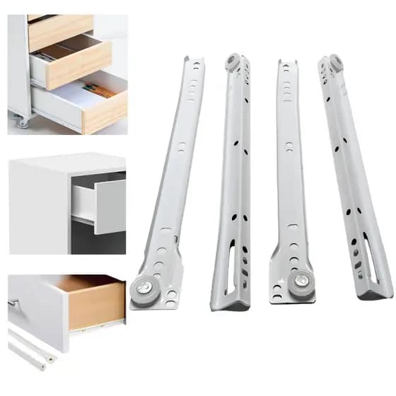 Kit 2 Pares Corrediça De Roldana Comum Para Gaveta 50cm Par 25 Kgs