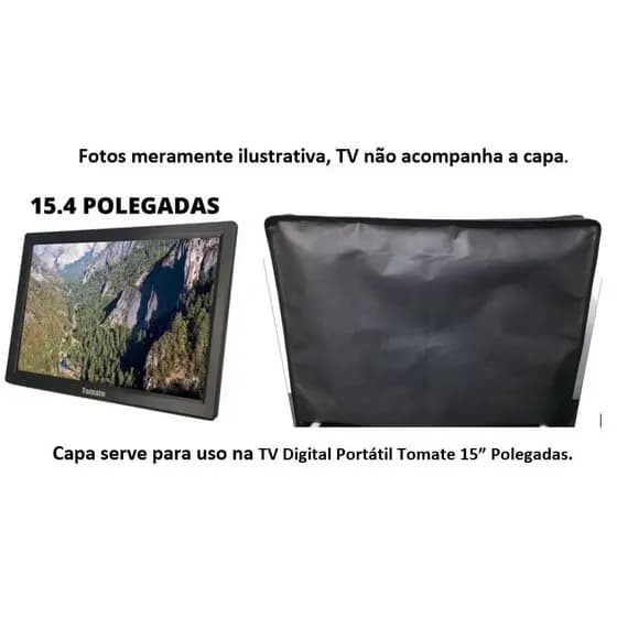 Capa para TV Digital Portátil Tomate 15” Polegadas em TNT Grosso.