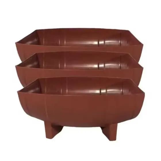 Kit 3 Vaso Jardineira Floreira Plástico Barril Plantas