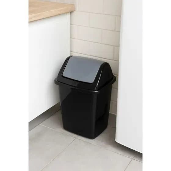 Lixeira Basculante Ecoblack 6,5L Cozinha Escritório Banheiro Plasutil