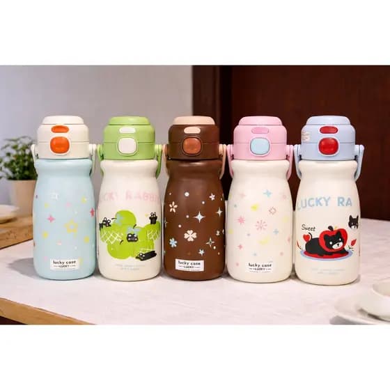 Garrafa Térmica 520ml Infantil Bico Duplo Estampas Fofas