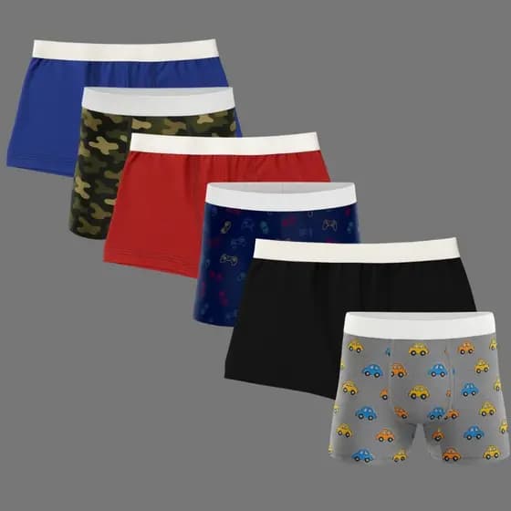 Kit 10 ou 5 Cuecas Boxer Infantil Microfibra