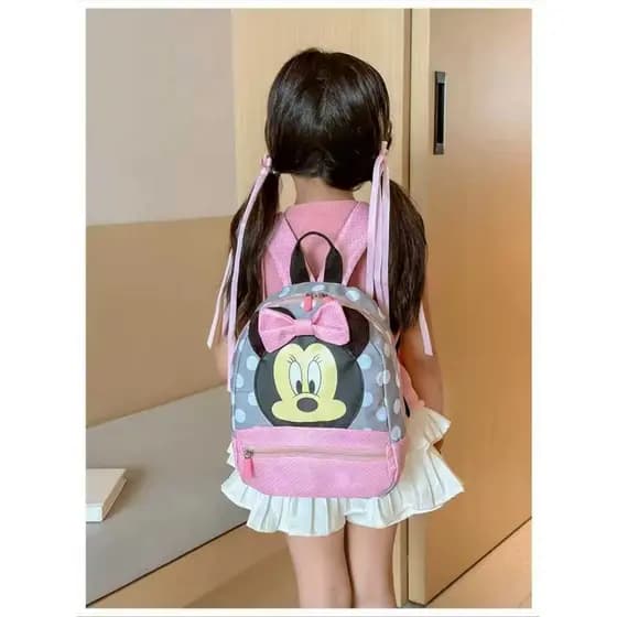 Mochila Infantil Pequena de Personagem Animado com Laço e Orelhas para Creche, pré-escola, passeio e viagens.