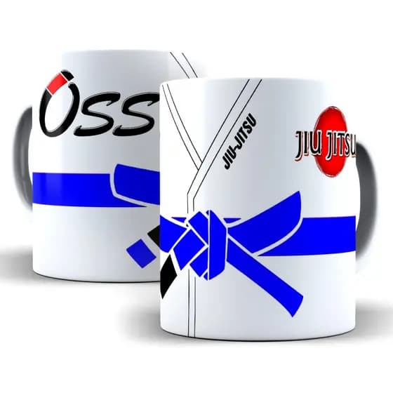 Caneca Jiu Jitsu Graduação das Faixas Personalizada Porcelana