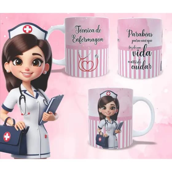 Caneca Técnica de Enfermagem 325 ml Porcelana