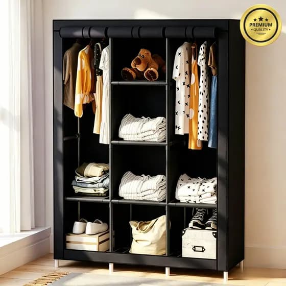 Guarda Roupa Dobrável Organizador Roupas Portátil Multiuso Armário Organizador Roupas Sapatos