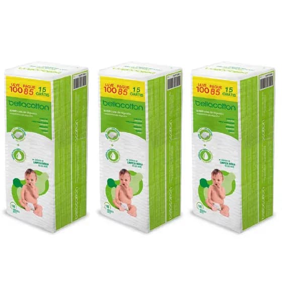 Kit 3 Quadrados de Algodão Bellacotton - Promoção