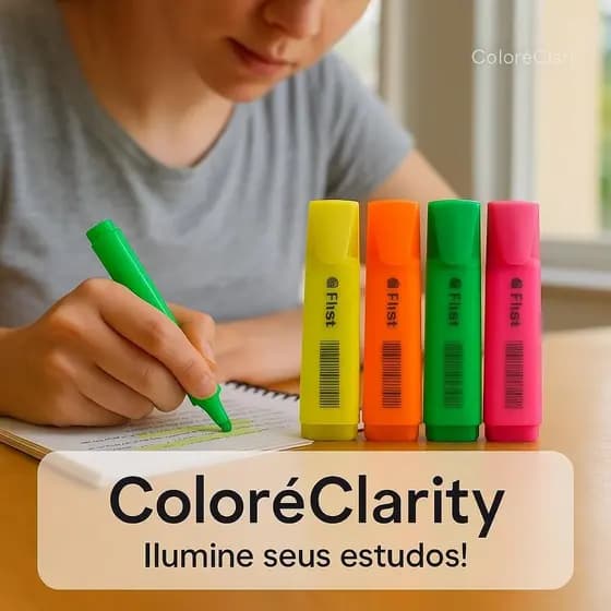 Kit Marca Texto Neon 4 Cores Vibrantes Alta Qualidade