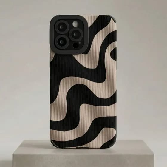 Capinha para iPhone Zebra Waves Anti Impacto com Proteção de Câmera Iphone 17 Iphone 14 Pro Iphone Pro Max