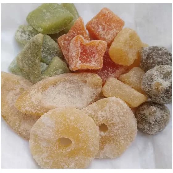 MISTO 6 SABORES - Emb. 300g - ABACAXI, ABÓBORA, CIDRA, FIGO, LARANJA, MAMÃO - CRISTALIZADOS