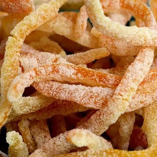 Casca Casquinha De Laranja Cristalizada Em Tiras