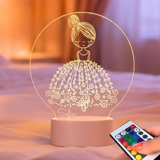 Luminaria Infantil Bailarina Decoracao Para Quarto Menina Personalizada Com Nome A Sua Escolha