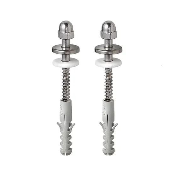 PAR DE PARAFUSOS BUCHA DE 10 DE INOX FIXAÇÃO BACIA/VASO SANITARIO/PIA LAVATORIO