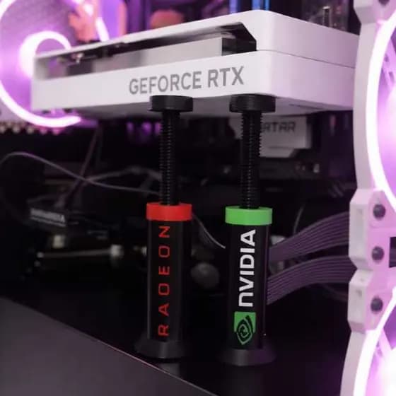 Suporte Placa Vídeo GPU Ajustável Vertical - NVIDIA Radeon - com Regulagem de Altura