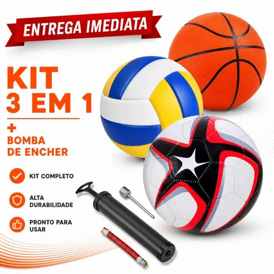 Bola De Futebol Volei Basquete Com Bomba Oficial