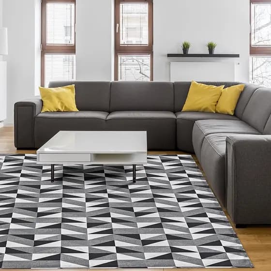 Tapete Sala Geométrico Dallas Jacquard Antiderrapante 1,35x2,00