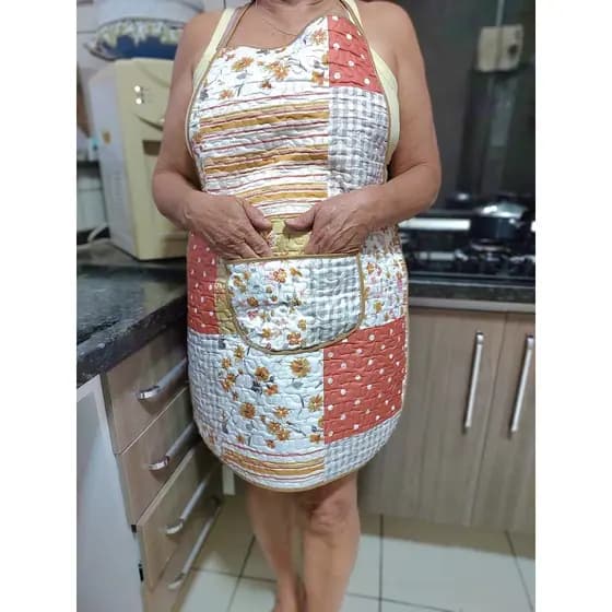 Kit 02 Aventais de Cozinha Matelado Estampado - Cores Sortidas
