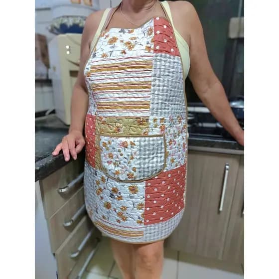 Kit 03 Aventais de Cozinha Matelado Estampado - Cores Sortidas