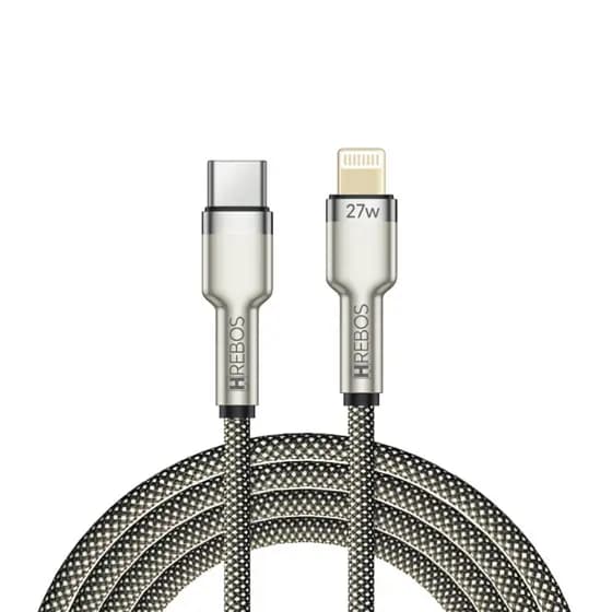 Cabo Carregador 27w 2m Turbo Metal Waves Tipo-c Para iPhone 6 - 14 Pro Max
