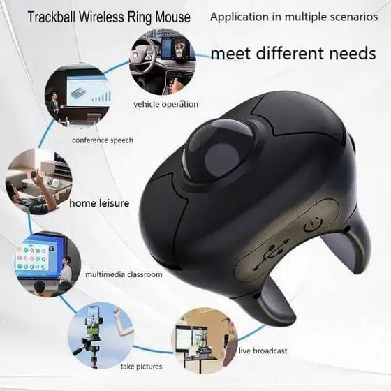 Mouse Trackball Air Ring , De Anel Sem Fio De Dedo Criativo Com Modo Duplo Bluetooth/2.4G Para Tablet , Telefone , Siste