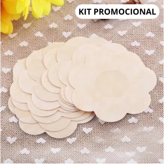 Kit Tapa Seios Invisível Adesivo Protetor com 7,5cm de Diâmetro para Tampar Mamilos Aureola