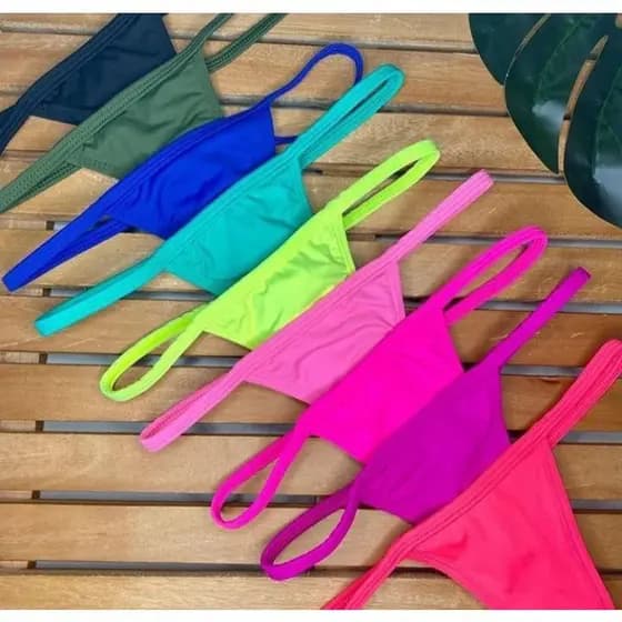 Calcinha de Marquinha Fio Dental Bronze parte de baixo moda praia de biquínis todas cores Premium