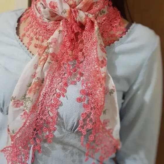 Kit 12 Lenço Cachecol Malha Fina Triangular Floral Moda Inverno WJ-05 Atacado Revenda