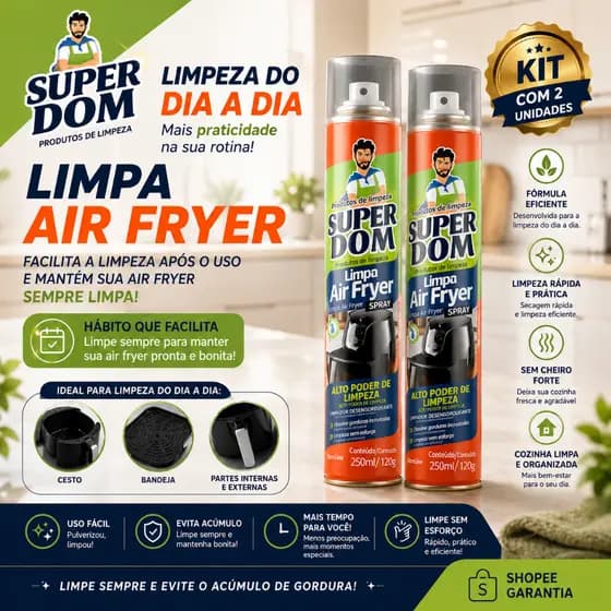 Super Limpa Air Fryer A Facilidade De Limpeza Após Uso Para Sua Air Fryer Uso Diário Pronta Para Uso