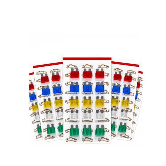 Kit 75 Fusíveis Lâmina Universal 10A 15A 20A 25A 30A 5 Cartelas Com 15 Peças Cada