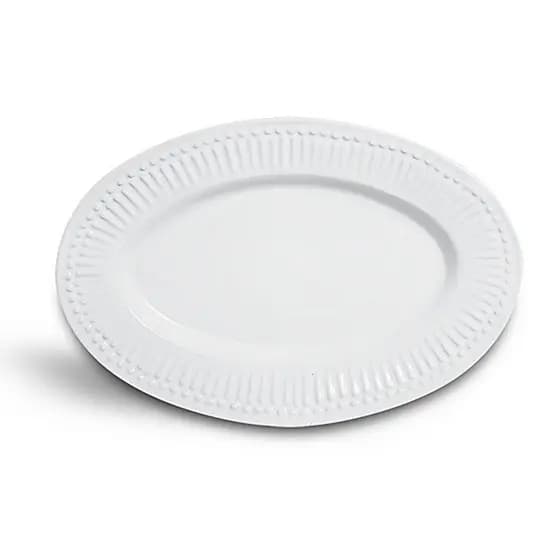 Travessa Cerâmica Retrataria Assadeira Forno Roma Branca M 35cm
