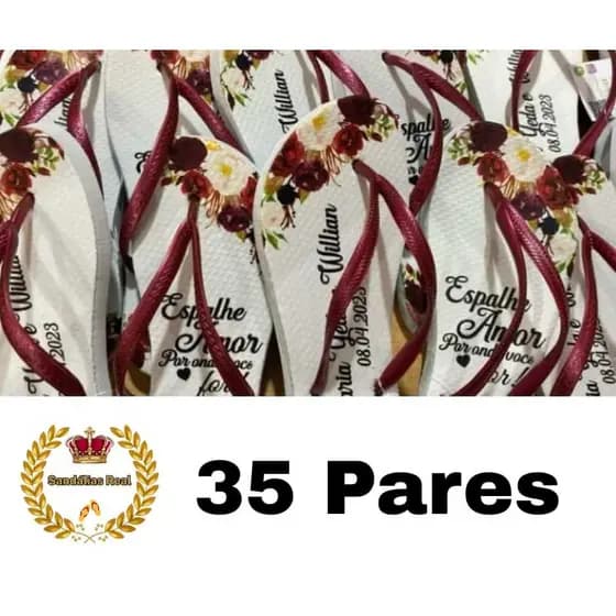 35 PARES DE CHINELO PERSONALIZADO PARA SEU EVENTO (FAZEMOS SUA ARTE)